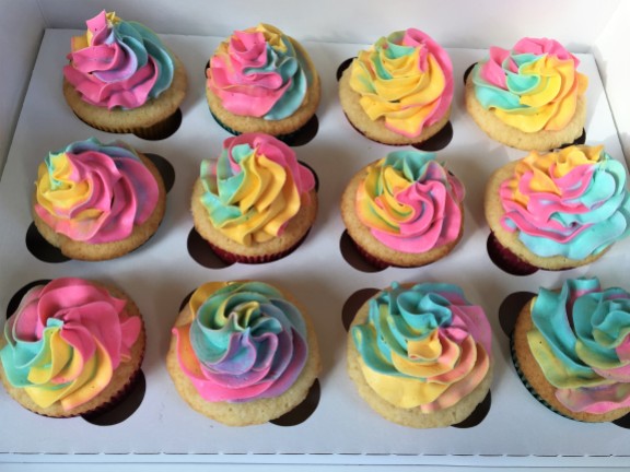 Rainbow Swirl Cupcakes